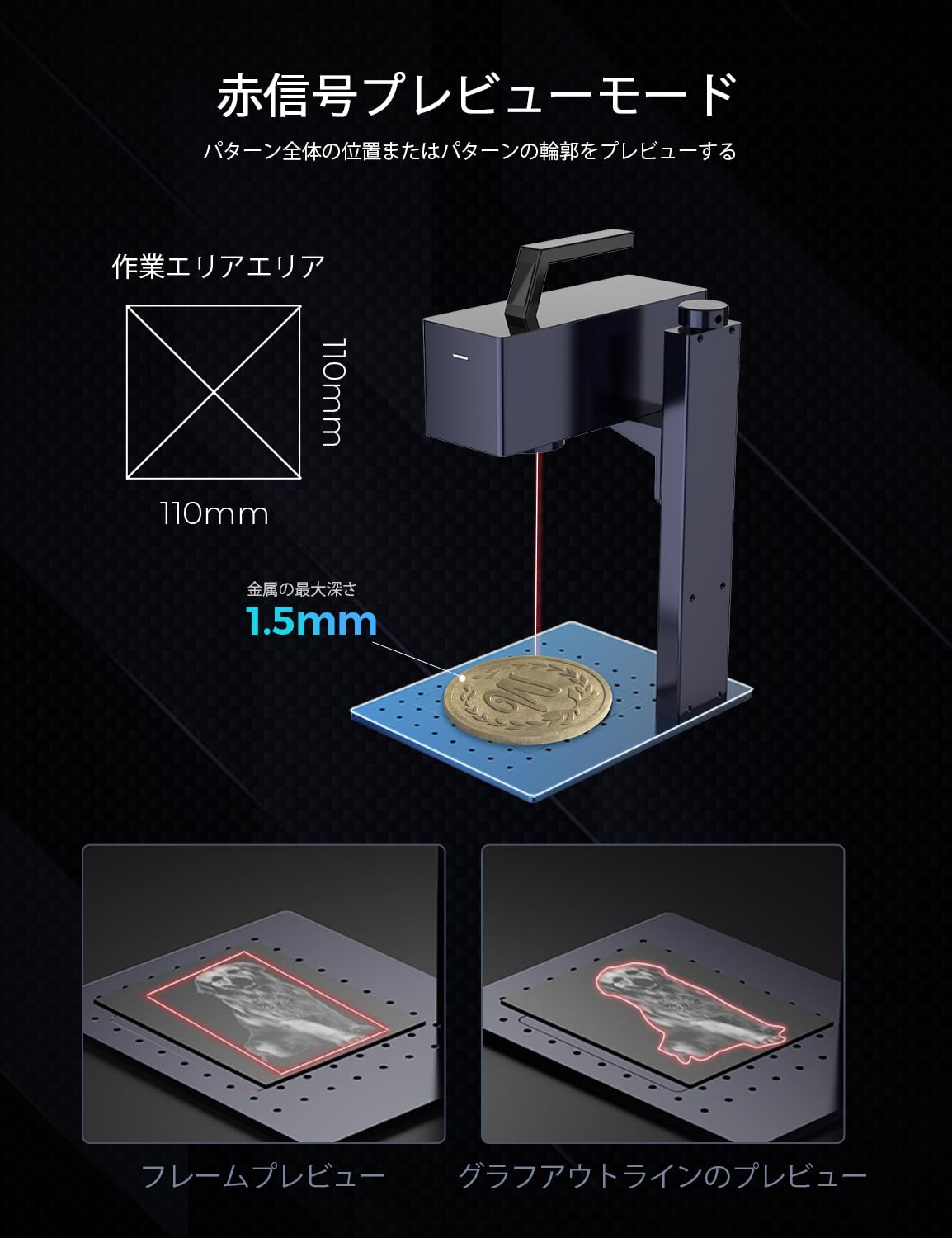 超強力穴あけ機 モデルNO SMM-722-H型 レーザーマーカー付き